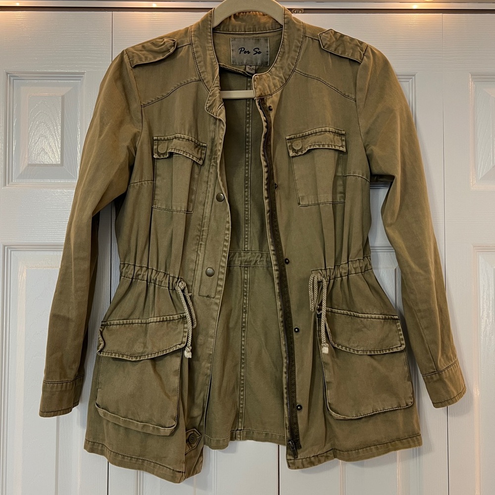 Per Se Khaki Utility Jacket